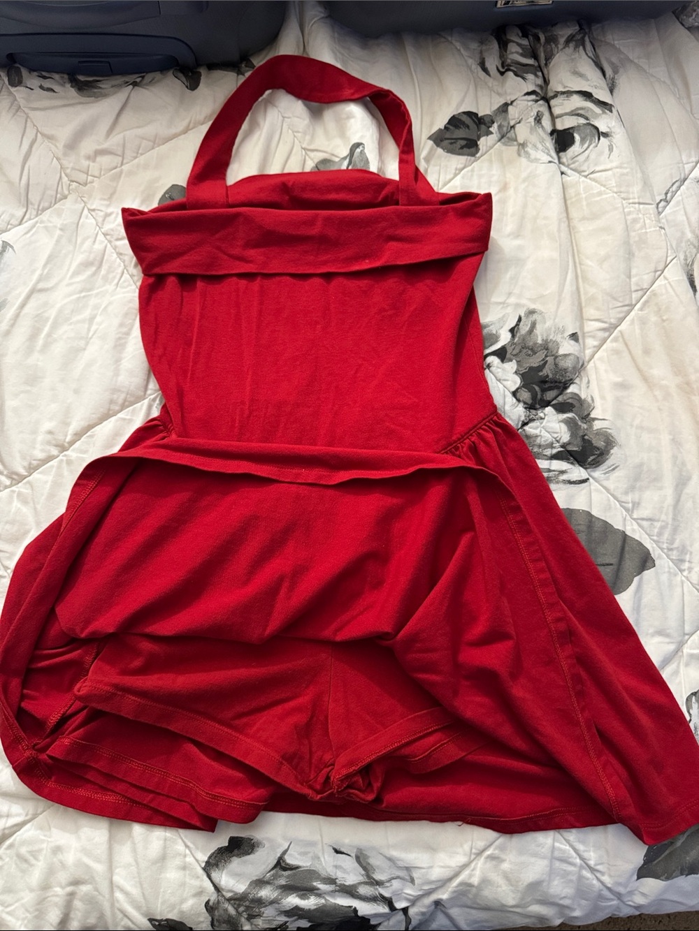 American Eagle Outfitters Red Halter Romper Dress